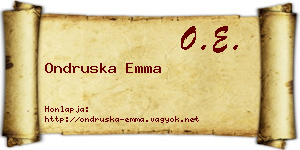 Ondruska Emma névjegykártya
